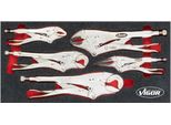 Vigor V5004 Set Di Pinze ∙393 Mm X 188 Mm X 35 Mm ∙ Numero Di Utensili: 5