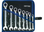 50725-8-M Set Di Chiavi Combinate A Cricchetto, Reversibili, 8 Pezzi