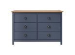 Vidaxl Credenza Hill Grey 125X40X80 Cm In Legno Di Pino Massiccio