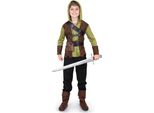 Costume Da Arciere Boscaiolo Bambino Verde-Marrone - 110/116 (5-6 Anni)