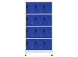 Vidaxl Armadietto Grigio E Blu 90X45X180 Cm In Acciaio