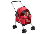 Vidaxl Passeggino Per Cani Pieghevole Rosso 76X50X100 Cm Tessuto Oxford