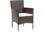 Vidaxl Sedie Da Pranzo Da Giardino 4 Pz. Poli Rattan Marrone
