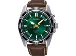 Kineticuhr SEIKO, braun, Armbanduhren, Herren, Armbanduhr, Herrenuhr, Datum, Lederarmband
