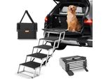 Vevor Gradini Per Cani Per Auto, Ampi Gradini Per Auto Per Cani A 5 Gradini, Rampa Per Auto Per Cani Pieghevole Con Superficie Antiscivolo, Gradini Portatili Per Animali Domestici In Alluminio Leggero 68 Kg