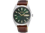 Quarzuhr SEIKO, braun, Armbanduhren, Damen, Armbanduhr, Herrenuhr, Damenuhr, Datum, Saphirglas, Lederarmband