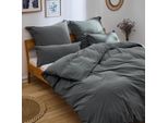 Set Di Biancheria Da Letto Blumtal 135X200 Antracite - 100% Cotone - 2 Copripiumini + 2 Federe 80X80Cm
