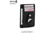 Inf Elegante Portafoglio Per Carte Con Blocco Rfid E Tracker Airtag Nero