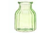 Vasi In Vetro Verde Decorativi Retrò Ø11Cm H14,5Cm Set Da 2, 2 Pezzi