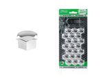 J-Tec Tappi Per Dadi Ruota 21 Mm Plastica Cromo 20+1 Pezzi