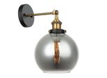 Italux Cardena Lampada Da Parete Industriale Nera MBM-4330/1 Gd+Sg