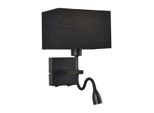 Italux Norte Lampada Da Parete Moderna Nera Opaca WL-1122-2-BL-BM-RC-BL