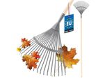 Kotarbau® Scopa Per Foglie In Nastro D'acciaio Rastrello Per Foglie Rastrello Con Manico In Legno 180 Cm