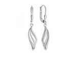 Orecchini In Argento 925/- Rodiato 3,6 Cm Zirconia