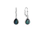 Orecchini 925/- Argento Sterling Rodiato 2,7Cm Abalone