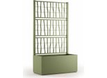 Fioriera Rettangolare Ethica 80 Cm Con Traliccio Verde