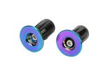 1Pair Bike Handlebar Grips Bar Ends Screw Plugs Electroplate Colorful Bicycle Cycling Accessory