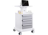 Carrello Da Laboratorio Vevor A 4 Livelli, Carrello Da Laboratorio Con 3 Cassetti E 1 Ripiano Superiore, Carrello Medico Mobile In Materiale Abs, Carrello Da Laboratorio Con 4 Ruote Silenziose