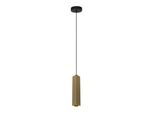Lampada A Sospensione Moderna Per Cucina Soggiorno Sopra Isola Tubo Quadrato Dorato A Righe 1Xgu10 10W Tecno Italux