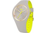 Quarzuhr ICE-WATCH ICE duo chic - Small - 3H, grau (grau, limette), Armbanduhren, Damen, Armbanduhr, Damenuhr, Silikonarmband, analog