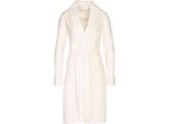 Bademantel VOSSEN Vivienn, ideal für Sauna & Spa, Hotelbademantel, Morgenmantel Gr. XS, weiß (ivory), XS, Nicki-Velours, Hausmäntel, Bademantel, mit Bieseneinfassung und Brusttasche