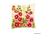 Cuscino A Punto Croce Vervaco "Hollyhocks"", Schema Di Ricamo Pre-Disegnato"