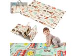 Humbi Tappetino Per Bambini Per Gattonare Xpe Foam Barra Piatta Bifacciale, Impermeabile Tappeto Extra Large 120X180 Forest Street