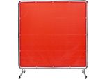 Succebuy Schermo Di Protezione Per Saldatura Con Telaio, 6 X 6 Piedi, Protezione In Vinile Ignifugo Su 4 Ruote Girevoli (2 Bloccabili), Mobile Per Uso Professionale In Officina/Industriale, Rosso