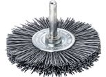 Spazzola Rotonda D.70Mm Albero 6Mm Setole Abrasive Sic K.120 12Mm 15000Min-¹ Lessmann