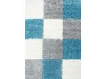 60X110 Cm Tappeto Piece Life Shaggy 1501 Turchese