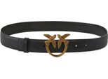 Pinko Pelle Cintura Love Berry H3 Belt W80 Black - Antique Gold Nero