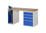 Rau Werkbank Modell 7510 Mit 4 Schubladen Und Schrank Bxtxh 1500X700X840Mm (03-7510A2-157B4S.11)