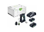 Festool Cxs 18 C 3,0-Plus Akku-Bohrschrauber Aus Kunststoff Und Metall Mit Schnellspannbohrfutter Und Winkelvorsatz FüR Holz Oder Metall, Inklusive Akku (18 V / 3.0 Ah) Und LadegeräT - 576883)
