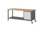 Stier Fahrbare Werkbank Premium Mit 3 Schubladen Bxtxh 2000X700X880 Mm (906061)