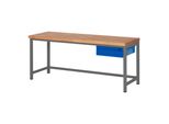 Stier HöHenverstellbare Werkbank Premium Mit 1 Schublade Bxtxh 2000X700X840-1040Mm Anthrazitmetall / Ral 5010 (906168)