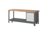 Stier Werkbank Premium Mit Abs. Fahrgestell Und 3 Schubladen Bxtxh 2000X700X880 Mm (906080)