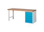 Stier Werkbank Premium Mit 5 Schubladen Bxtxh 2000X700X840Mm Ral 7035 / Ral 5012 (906149)