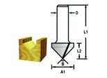 Makita V-NutfräSer Ø 8 Mm Schaft, Ø 19 Mm FräSer, 16 Mm ArbeitsläNge, 48 Mm GesamtläNge, 90° Winkel (D-47933)