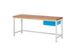 Stier HöHenverstellbare Werkbank Premium Mit 1 Schublade Bxtxh 2000X700X840-1040Mm Ral 7035 / Ral 5012 (906169)