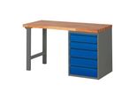 Stier Werkbank Premium Mit 5 Schubladen Bxtxh 1500X700X890Mm Anthrazitmetall / RAL5010 (906151)