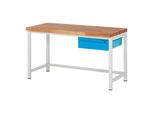 Stier HöHenverstellbare Werkbank Premium Mit 1 Schublade Bxtxh 1500X700X840-1040Mm RAL 7035 / RAL 5012 (906166)