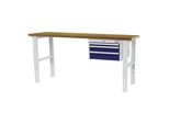 Stier HöHenverstellbare Werkbank Mit 1X50, 1X100, 1X150 Mm Schubladen Bxtxh 1500X600X760-1060 Mm Ral 7035 / Ral 5010 (906329)