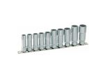 Hazet 880TZ/10H Doppel-6Kt.-SteckschlüSsel-Satz | Vierkant Hohl 10 Mm (3/8 Zoll) | AußEn-Doppel-Sechskant Profil 10 - 19 | Anzahl Werkzeuge: 10)