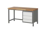 Stier HöHenverstellbare Werkbank Premium Mit 3 Schubladen Bxtxh 1500X700X840-1040Mm (904785)