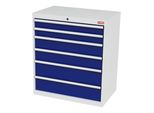 Stier Schubladenschrank Mit 6 Schubladen Bxtxh 900X575X1020 Mm Ral 7035 / Ral 5010 (906262)