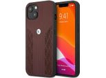 Bmw Custodia Bmhcp13Mrsppr Iphone 13 / 14 / 15 6.1 Rosso/Rosso Custodia Rigida In Pelle Curve Perforate
