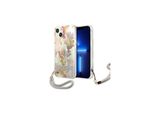 Guess Guhcp13Shflsu Custodia Rigida Per Iphone 13 Mini 5.4 Viola/Viola Cinturino A Fiori