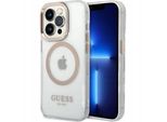 Guess Guhmp14Lhtrmd Iphone 14 Pro 6,1 ZłOty/Oro Custodia Rigida In Metallo Con Profilo Magsafe