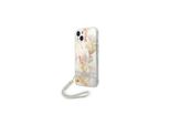 Guess Guohcp14Mhflsu Custodia Rigida Per Iphone 14 Plus / 15 Plus 6.7 Viola / Viola Con Cinturino A Fiori