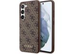 Guess Guhcs23Sg4Gfbr S23 S911 BrąZowy/Brown Custodia Rigida 4G In Metallo Logo Oro